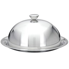 ORION Serviertablett Servierplatte Unterteller mit Speiseglocke aus Stahl 26 cm