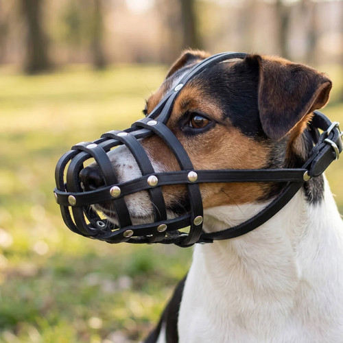 Leder hundemaulkorb für jack - hundemaulkorb,