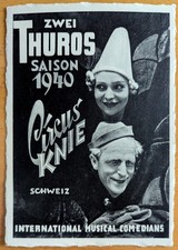 1x alte Postkarte Schweiz - CIRCUS KNIE - Zwei Thuros - Saison 1940 - gelaufen