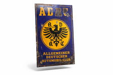 ADAC Emailleschild Blau Gelb