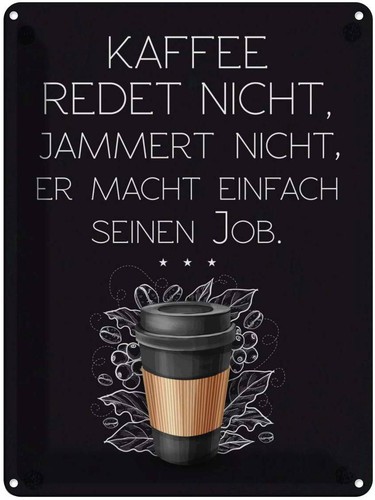 Blechschild 40x30 kaffee - blechschild,