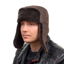Dunkelbraun fliegermütze aus - dunkelbraun,