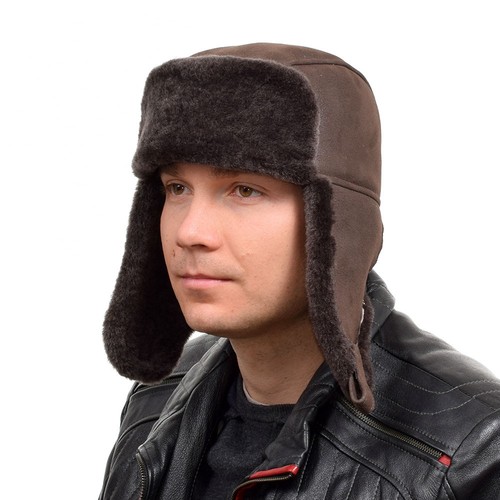 Dunkelbraun fliegermütze aus - fliegermütze,