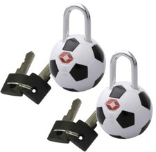 2x TSA Kofferschloss Fußball
