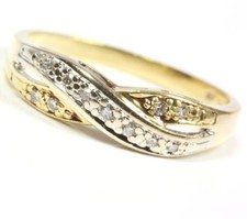 ♦♦ Ring in 14 kt 14k 585 er Gelb Weiß Gold mit Diamanten Goldring Diamantring ♦♦