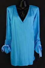 Longbluse Italy Viskose  Tunika royalblau Gr. 46 neu