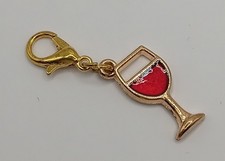 Weinglas rot Clip Anhänger