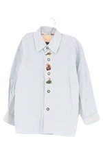 ST. PETER TRACHTEN Kinder Trachtenhemd Gr. 104 Weiß Gestreift Stickerei