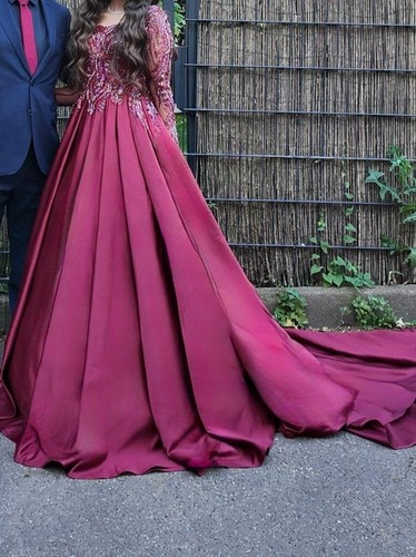 Brautkleid linie bordeaux - a-linie,