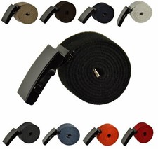 Stoffgürtel  Canvas Gürtel Belt Jeans Gürtel Schiebe Schnalle B:4cm Schwarz-MAK