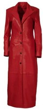 Damen Echtleder Mantel Lang