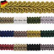 5m o. 50m Posamentenborte 1cm breit Farbauswahl Spitze Zierband Brokat Bänder DE