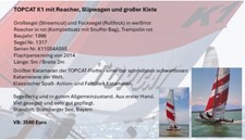 TOPCAT K1 Katamaran mit Reacher, Slipwagen und großer Kiste