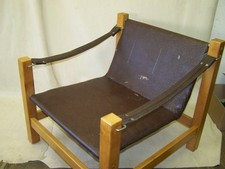 Alter Loungesessel 70er Jahre Sessel, Kult Design Clubsessel Leder / Holz 