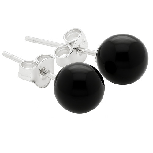 Onyx schwarz ohrstecker mm - schwarz,