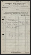 CHEMNITZ, Rechnung 190_, Multiplex-Fahrrad-Industrie