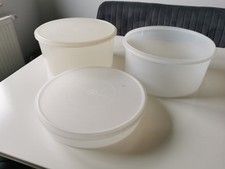 2x Tupperware großer Tortenbehälter gefrierdose beige rund Konditor 