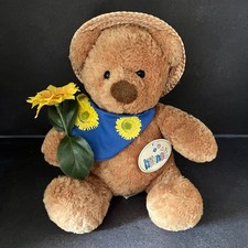 Plüsch Teddy Bär Quelle Sonnenblume Strohhut Hut Blume Kuscheltier  Heunec