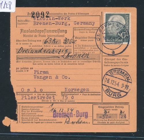114128 auslandspostanweisung - 114128),