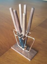 6 Messer + Halter für Obst, Orangen schneiden retro