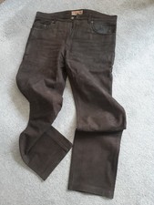 Herren Lederhose, braun, im Jeans - Style ; Größe 52