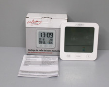 infactory Digital-Badezimmer-Uhr, Thermo-/Hygrometer, IP54, LCD, Saugnapf, Timer