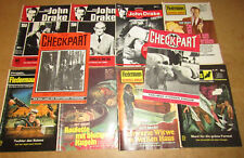 10 Alt-Krimis, Romanhefte, z.B. Checkpart, Fledermaus, John Drake, wie Abb zh105