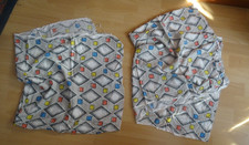 2 Stoffreste jeweils 1 m x 90 cm, original 50er 60er Jahre Vorhang Gardine