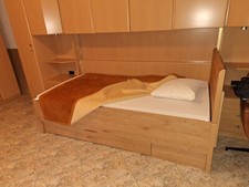 LIDO Bett 100x200cm, hohes Kopfteil, Erle Teilmassiv