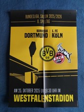 Spielplakat Poster BVB Borussia Dortmund vs 1.FC Köln 2025/26 Bundesliga