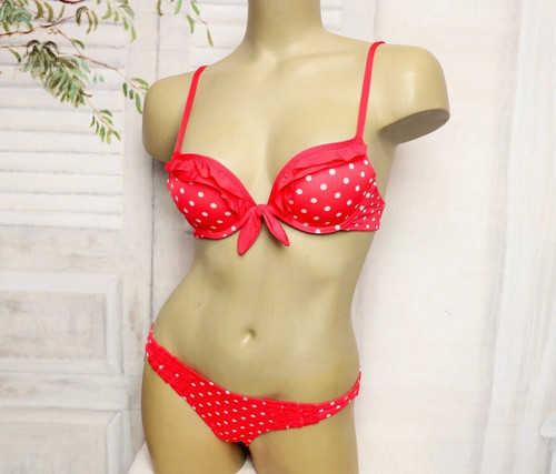 Roter weißer punkte bikini - roter,