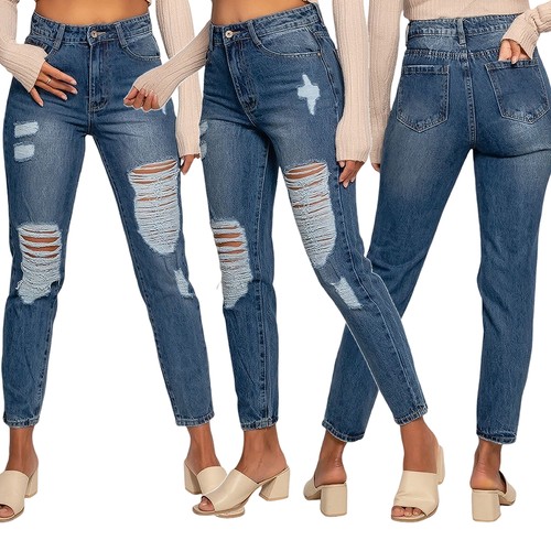 Damen high waist mom jeans - waist,