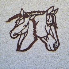 Edelrost Wandbild 70x60 cm Shilouette Pferdekopf Wandschmuck Rost Deko Pferde