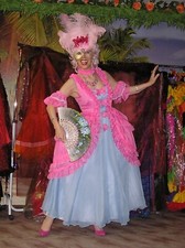 Bezauberndes Rokoko-Ballkleid à la Marie Antoinette mit Perücke und Poschen