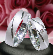 2 Ringe Trauringe Eheringe Verlobungsringe, Silber 925 , Gravur Gratis , J64-1 V