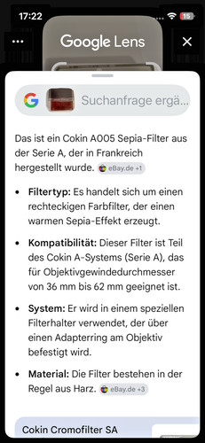 Cokin a005 sepia filter - a005, der