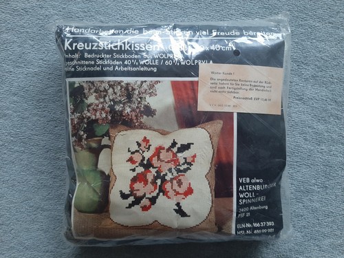 Ddr kreuzstichkissen 40x40cm - kreuzstichkissen,