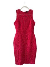 Lipsy Cocktailkleid Damen Gr. 36 Rot Elegant Feminin Spitze