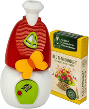 Holz Räucherhaus 13 cm | Frühlingszauber mit Schmetterling für jede Jahreszeit