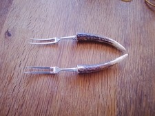 Jagdbesteck 2rostfreie Spießer m.Hirschhorngriff 18,5cm Vorlegebesteck(304)