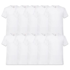 10 FRUIT OF THE LOOM T SHIRT V-NECK WEIß M L XL XXL 3XL 4XL 5XL SHIRTS NEU