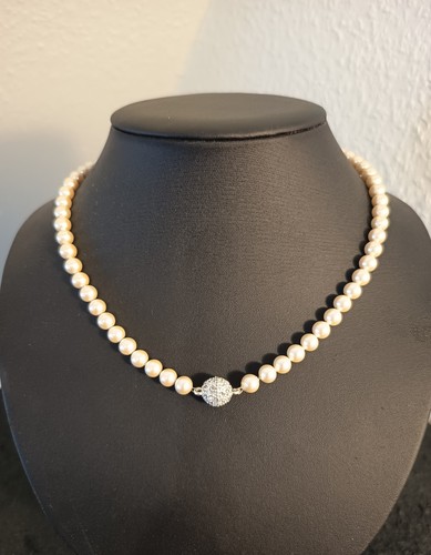 Kunstperlkette mit strass - mit,