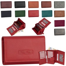 RFID Damen Geldbörse Portemonnaie Geldbeutel Damenbörse Leder 12 Karten Rot