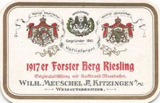 897761) Weinetikett 1917er Forster Berg Riesling