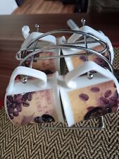 4er Espressotassen Set - Tassen Set Espresso Tasse Espresso Tassen m. Ständer