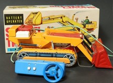 SKK Shinzei Shovel Tractor Bagger Raupe Baufahrzeug Traktor Blechspielzeug Japan
