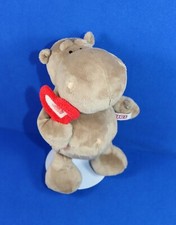 NICI NILPFERD Hippo Candy Love Herz rot Plüsch braun 25 cm groß stehend NEU