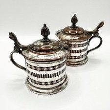 PAAR ANTIKE SENFTÖPFE SILBER