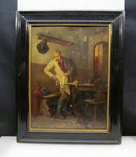 altes Ölgemälde  Der Fleck  sign. Emma (edle Von Seehof) Müller   München