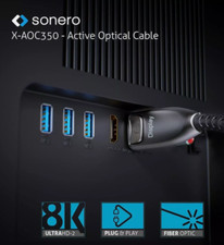 Sonero 8K High Speed DisplayPort Glasfaser Kabel mit Ethernet